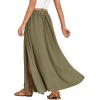 imageLYANER Womens Casual Tie Waist Button Front Split Skirts High Waist Swing Flowy Maxi SkirtDark Pea Green