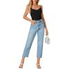 imageLYANER Womens Drape Cowl Neck Spaghetti Strap Crop Top Sleeveless Ruched Cami ShirtsBlack
