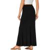 imageLYANER Womens Fold Over Waist Maxi Skirt Lightweight Floor Length Flared Long SkirtsBlack