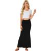 imageLYANER Womens Fold Over Waist Maxi Skirt Lightweight Floor Length Flared Long SkirtsBlack