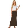 imageLYANER Womens Fold Over Waist Maxi Skirt Lightweight Floor Length Flared Long SkirtsBrown