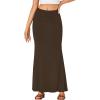 imageLYANER Womens Fold Over Waist Maxi Skirt Lightweight Floor Length Flared Long SkirtsBrown