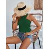 imageLYANER Womens Halter Criss Coss Backless Self Tie Back Sleeveless Blouse Shirt Cami TopDark Green
