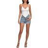 imageLYANER Womens Lace Trim V Neck Spaghetti Straps Sleeveless Fitted Cami TopWhite