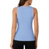 imageLYANER Womens Ribbed Tank Top Summer Sleeveless Scoop Neck Racerback Casual Basic Slim Fitted ShirtAzure
