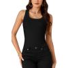 imageLYANER Womens Ribbed Tank Top Summer Sleeveless Scoop Neck Racerback Casual Basic Slim Fitted ShirtBlack