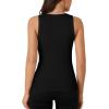 imageLYANER Womens Ribbed Tank Top Summer Sleeveless Scoop Neck Racerback Casual Basic Slim Fitted ShirtBlack