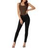 imageLYANER Womens Ribbed Tank Top Summer Sleeveless Scoop Neck Racerback Casual Basic Slim Fitted ShirtDark Brown