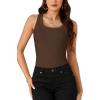 imageLYANER Womens Ribbed Tank Top Summer Sleeveless Scoop Neck Racerback Casual Basic Slim Fitted ShirtDark Brown