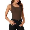imageLYANER Womens Ribbed Tank Top Summer Sleeveless Scoop Neck Racerback Casual Basic Slim Fitted ShirtDark Brown