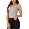 imageLYANER Womens Ribbed Tank Top Summer Sleeveless Scoop Neck Racerback Casual Basic Slim Fitted ShirtGray