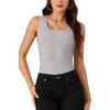 imageLYANER Womens Ribbed Tank Top Summer Sleeveless Scoop Neck Racerback Casual Basic Slim Fitted ShirtGray