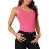 imageLYANER Womens Ribbed Tank Top Summer Sleeveless Scoop Neck Racerback Casual Basic Slim Fitted ShirtRose