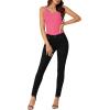 imageLYANER Womens Ribbed Tank Top Summer Sleeveless Scoop Neck Racerback Casual Basic Slim Fitted ShirtRose