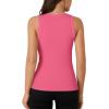 imageLYANER Womens Ribbed Tank Top Summer Sleeveless Scoop Neck Racerback Casual Basic Slim Fitted ShirtRose