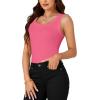 imageLYANER Womens Ribbed Tank Top Summer Sleeveless Scoop Neck Racerback Casual Basic Slim Fitted ShirtRose
