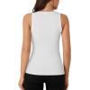 imageLYANER Womens Ribbed Tank Top Summer Sleeveless Scoop Neck Racerback Casual Basic Slim Fitted ShirtWhite