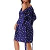imageLYANER Womens Satin Polka Dots Pajama Set 3pcs Lace Cami Lingerie Sleepwear with RobeRoyal Blue