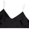 imageLYANER Womens Satin Silk 2pcs Set Pajamas V Neck Cami Top With Self Tie Shorts Pj Sst SleepwearBlack