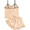 imageLYANER Womens Satin Silk 2pcs Set Pajamas V Neck Cami Top With Self Tie Shorts Pj Sst SleepwearChampagne