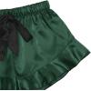 imageLYANER Womens Satin Silk 2pcs Set Pajamas V Neck Cami Top With Self Tie Shorts Pj Sst SleepwearDark Green