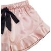 imageLYANER Womens Satin Silk 2pcs Set Pajamas V Neck Cami Top With Self Tie Shorts Pj Sst SleepwearDusty Pink