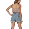 imageLYANER Womens Spaghtti Straps Self Tie Knot Shoulder Elastic Waist Sleeveless Crop Cami TopDusty Pink