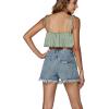 imageLYANER Womens Spaghtti Straps Self Tie Knot Shoulder Elastic Waist Sleeveless Crop Cami TopMint Green