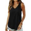 imageLYANER Womens Summer V Neck Tank Top Basic Sleeveless Casual Loose Fit ShirtsBlack