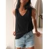 imageLYANER Womens Summer V Neck Tank Top Basic Sleeveless Casual Loose Fit ShirtsBlack