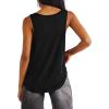 imageLYANER Womens Summer V Neck Tank Top Basic Sleeveless Casual Loose Fit ShirtsBlack