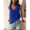 imageLYANER Womens Summer V Neck Tank Top Basic Sleeveless Casual Loose Fit ShirtsRoyal Blue