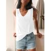 imageLYANER Womens Summer V Neck Tank Top Basic Sleeveless Casual Loose Fit ShirtsWhite