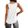 imageLYANER Womens Summer V Neck Tank Top Basic Sleeveless Casual Loose Fit ShirtsWhite