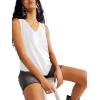 imageLYANER Womens Summer V Neck Tank Top Basic Sleeveless Casual Loose Fit ShirtsWhite