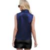 imageLYANER Womens Elegant Satin Wrap V Neck Sleeveless Tank Blouse Tee TopBlue