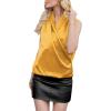 imageLYANER Womens Elegant Satin Wrap V Neck Sleeveless Tank Blouse Tee TopGinger