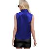 imageLYANER Womens Elegant Satin Wrap V Neck Sleeveless Tank Blouse Tee TopRoyal Blue
