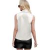 imageLYANER Womens Elegant Satin Wrap V Neck Sleeveless Tank Blouse Tee TopWhite