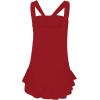 imageLYANER Womens Halter Neck Twist Front Ruffle Hem Ruched Sleeveless Cami Tank TopRed