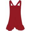 imageLYANER Womens Halter Neck Twist Front Ruffle Hem Ruched Sleeveless Cami Tank TopRed