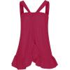 imageLYANER Womens Halter Neck Twist Front Ruffle Hem Ruched Sleeveless Cami Tank TopRose