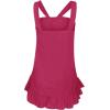 imageLYANER Womens Halter Neck Twist Front Ruffle Hem Ruched Sleeveless Cami Tank TopRose