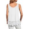 imageLYANER Womens Lace Hem Boat Neck Sleeveless Swing Trim Loose Tank Tops BlouseSolid White