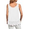 imageLYANER Womens Lace Hem Boat Neck Sleeveless Swing Trim Loose Tank Tops BlouseWhite