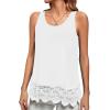 imageLYANER Womens Lace Hem Boat Neck Sleeveless Swing Trim Loose Tank Tops BlouseWhite