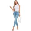 imageLYANER Womens Mock Neck Ribbed Knit Sleeveless Slim Fitted Solid Cami Crop TopWhite