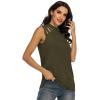 imageLYANER Womens One Shoulder Cut Out TShirt Mock Neck Sleeveless Tank Tops Going Out ShirtArmy Green