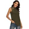 imageLYANER Womens One Shoulder Cut Out TShirt Mock Neck Sleeveless Tank Tops Going Out ShirtArmy Green