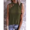 imageLYANER Womens One Shoulder Cut Out TShirt Mock Neck Sleeveless Tank Tops Going Out ShirtArmy Green